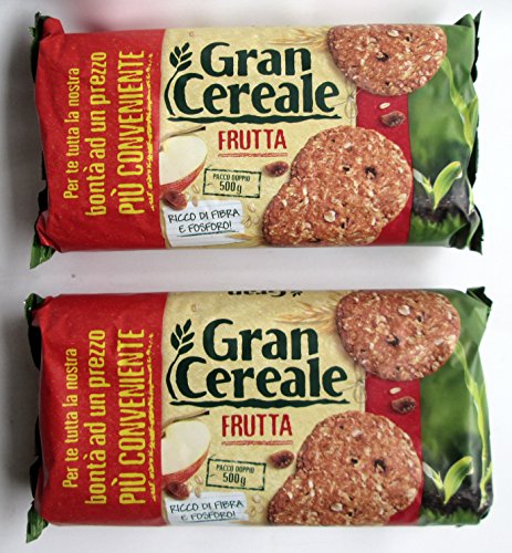 8076809542159 - MULINO BIANCO: GRAN CEREALE FRUTTA (FRUIT CEREALS COOKIES), HIGH IN FIBERS BISCUITS * 17.63 OUNCE (500G) PACKAGES (PACK OF 2) *