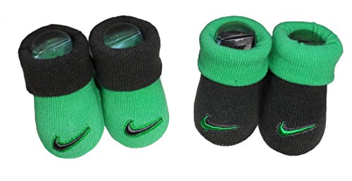 0807748032757 - NEW NIKE BABY BOOTIES CRIB SHOES, GREEN GRAY, 0-6 MONTHS 2 PAIR.