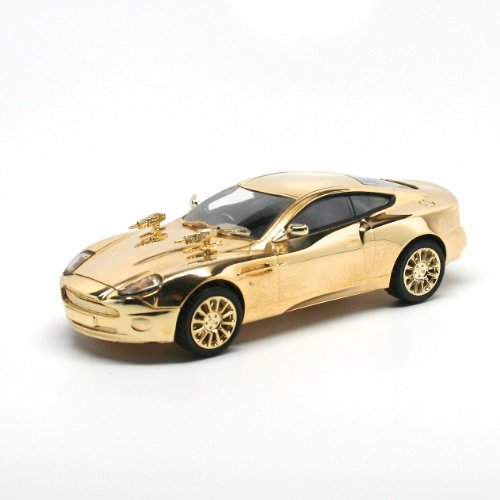0807903075056 - GOLD-PLATED ASTON MARTON V12 VANQUISH / DIE ANOTHER DAY * JAMES BOND / 007 40TH ANNIVERSARY * 2005 CORGI CLASSICS 1:36 SCALE DIE-CAST VEHICLE