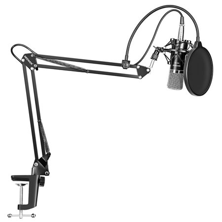 0808018108370 - NEEWER NW-700 PROFESSIONAL STUDIO BROADCASTING RECORDING CONDENSER MICROPHONE & NW-35 ADJUSTABLE RECORDING MICROPHONE SUSPENSION SCISSOR ARM STAND WITH SHOCK MOUNT AND MOUNTING CLAMP KIT