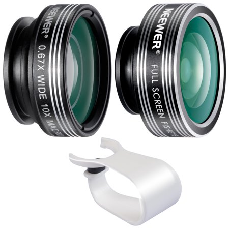 0808018112636 - NEEWER 3-IN-1 CLIP-ON LENS KIT FOR ANDROID TABLETS,IPAD,IPHONE,SAMSUNG GALAXY AND OTHER SMARTPHONES,INCLUDED:180 DEGREE FISHEYE LENS+2 IN 1 MACRO LENS AND WIDE ANGLE LENS+SOFT RUBBER LENS HOLDER