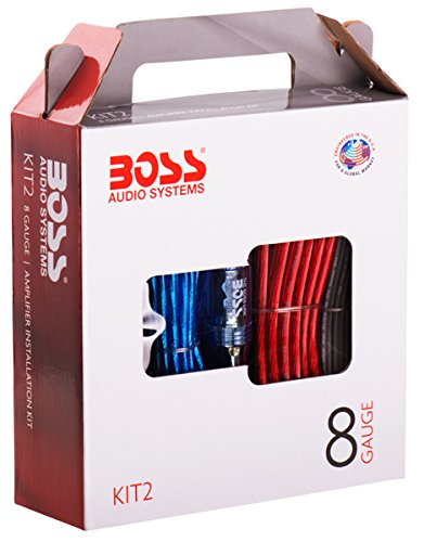 0808113038466 - BOSS AUDIO KIT2 8 GAUGE AMPLIFIER INSTALLATION KIT WITH HIGH PERFORMANCE RCA INTERCONNECT AND SPEAKER WIRE