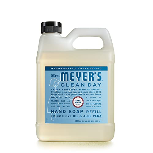 0808124112162 - MRS. MEYERS HAND SOAP REFILL, MADE WITH ESSENTIAL OILS, BIODEGRADABLE FORMULA, RAIN WATER, 33 FL. OZ