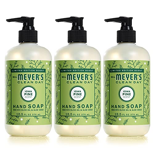 0808124117259 - MRS. MEYERS CLEAN DAY LIQUID HAND SOAP, CRUELTY FREE AND BIODEGRADABLE HAND WASH FORMULA FORMULA MADE WITH ESSENTIAL OILS, LIMITED EDITION IOWA PINE SCENT, 12.5 OZ BOTTLE - PACK OF 3