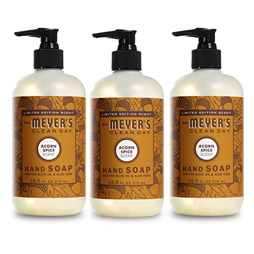 0808124117594 - MRS. MEYERS LIQUID HAND SOAP, BIODEGRADABLE HAND WASH MADE WITH ESSENTIAL OILS, LIMITED EDITION ACORN SPICE, 12.5 OZ - PACK OF 3
