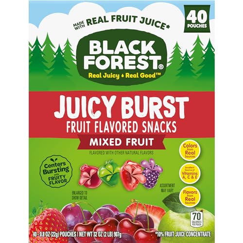 0808233088730 - BLACK FOREST FRUIT SNACKS JUICY BURSTS, MIXED FRUIT, 0.8 OUNCE (40 COUNT)