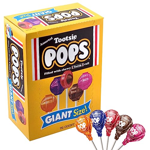 0808233258737 - TOOTSIE ROLL POPS GIANT SIZE (72 COUNT), VARIETY PACK, 3.82 POUND