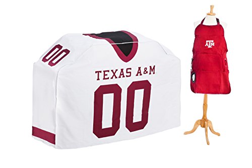 0808412395550 - TAILGATE MASTER TEXAS A&M UNIVERSITY GRILL COVER AND GRILL APRON BUNDLE