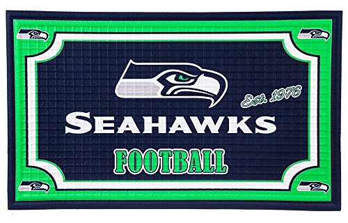 0808412427787 - TEAM SPORTS AMERICA SEATTLE SEAHAWKS EMBOSSED FLOOR MAT, 18 X 30 INCHES