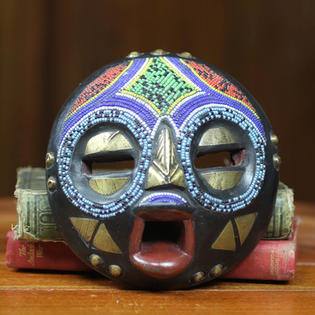 0808773555273 - AWUDU SAAED COLORFUL AFRICAN TRIBAL LINGUIST MASK WALL DECOR