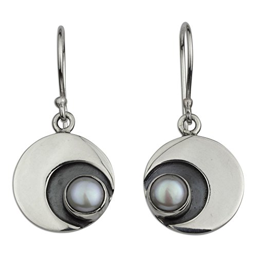 0808773655263 - NOVICA CULTURED FRESHWATER PEARL .925 STERLING SILVER DANGLE EARRINGS 'IRIDESCENT MOON'