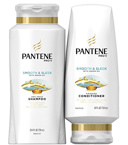 0080878075874 - PANTENE PRO-V SMOOTH AND SLEEK SHAMPOO AND CONDITIONER SET WITH MOROCCAN ARGAN OIL