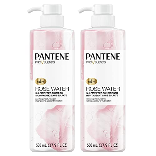 0080878082872 - PANTENE, SHAMPOO AND SULFATE FREE CONDITIONER KIT, PARABEN AND DYE FREE, PRO-V BLENDS, SOOTHING ROSE WATER, 17.9 FL OZ, TWIN PACK