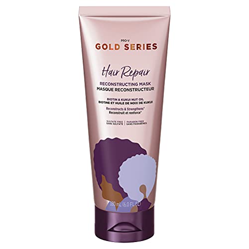0080878192366 - PANTENE GOLD SERIES RECONSTRUCTING HAIR MASK, CURLY HAIR PRODUCTS, WITH BIOTIN AND KUKUI NUT OIL, 6.0 FL OZ