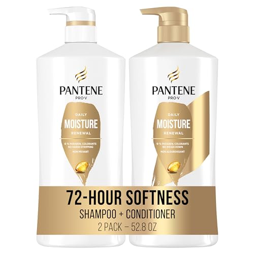 0080878196401 - PANTENE SHAMPOO, CONDITIONER AND HAIR TREATMENT SET, DAILY MOISTURE RENEWAL FOR DRY HAIR, SAFE FOR COLOR-TREATED HAIR