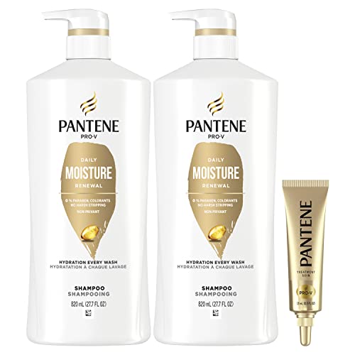 0080878196692 - PANTENE PRO-V DAILY MOISTURE RENEWAL SHAMPOO, 27.7 OZ, TWIN PACK AND INTENSE RESCUE SHOT TREATMENT 0.5 OZ FOR DRY HAIR