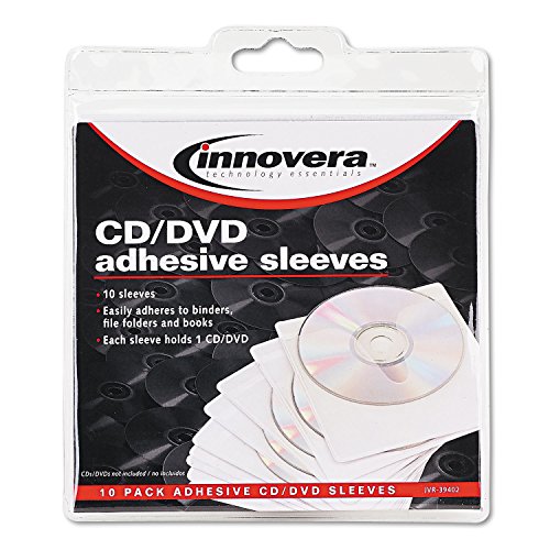 0809302001858 - INNOVERA 39402 SELF-ADHESIVE CD/DVD SLEEVES, 10/PACK
