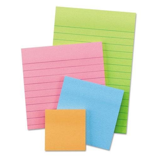 0809302051525 - 3M 4622SSAN NOTE PADS IN ELECTRIC GLOW COLORS, ASST SIZES AND COLORS, 4 45-SHEET PADS/PACK