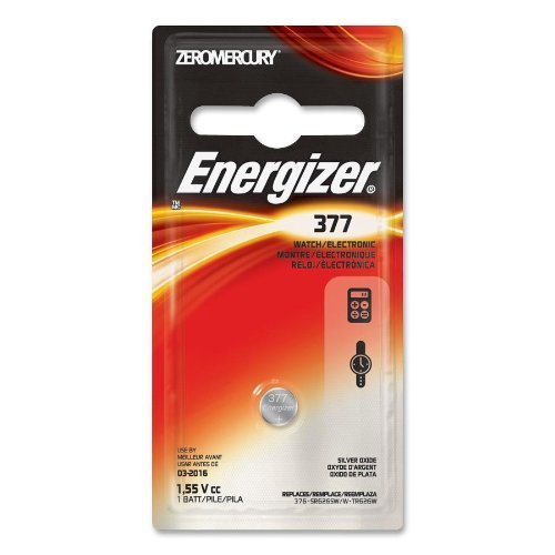 0809302446741 - ENERGIZER - MINIATURE BATTERY, F/ELECTRONIC WATCH, 1.55VOLT, SILVER, SOLD AS 1 EACH, EVE 377BPZ