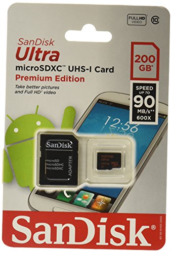 0809393892168 - SANDISK SDSDQUAN-200G-A4A 200GB SANDISK ULTRA MICROSDXC UHS-I CARD WITH ADAPTER