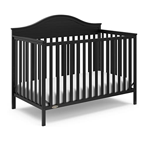 0810003667786 - GRACO STELLA 5-IN-1 CONVERTIBLE CRIB (BLACK) – CLASSIC BABY CRIB CONVERTS TO TODDLER BED AND FULL-SIZE BED, FITS STANDARD FULL-SIZE CRIB MATTRESS, ADJUSTABLE MATTRESS SUPPORT BASE