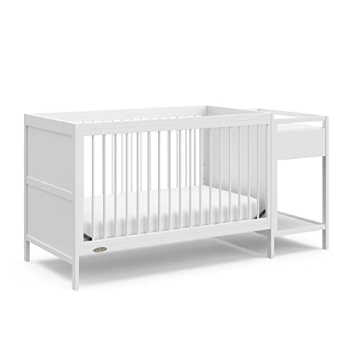 0810003667939 - GRACO FABLE 4-IN-1 CONVERTIBLE CRIB & CHANGER (WHITE) – GREENGUARD GOLD CERTIFIED, CRIB AND CHANGING TABLE COMBO, INCLUDES WATER-RESISTANT CHANGING PAD, CONVERTS TO TODDLER BED AND FULL-SIZE BED