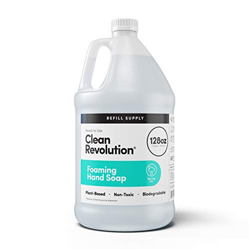 0810004550810 - CLEAN REVOLUTION FOAMING HAND SOAP REFILL SUPPLY CONTAINER. READY TO USE FORMULA. SPRING AIR FRAGRANCE, 128 FL. OZ