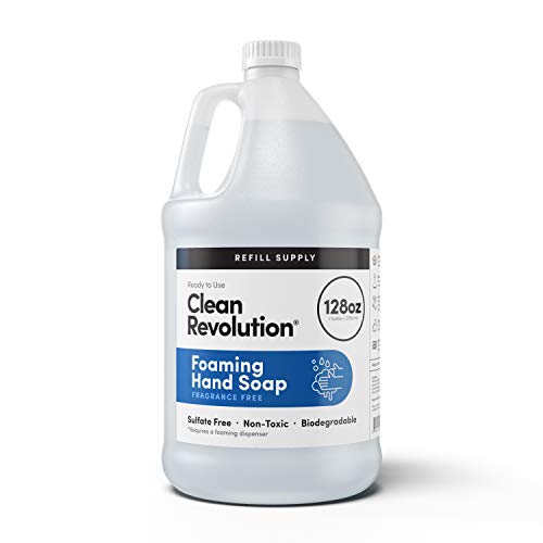 0810004550919 - CLEAN REVOLUTION FOAMING HAND SOAP REFILL SUPPLY CONTAINER. READY TO USE FORMULA. FRAGRANCE FREE, 128 FL OZ