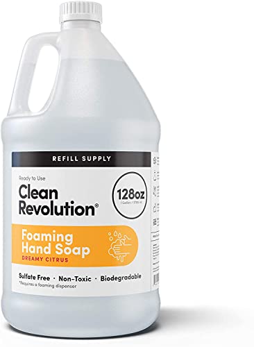 0810004551060 - CLEAN REVOLUTION FOAMING HAND SOAP REFILL SUPPLY CONTAINER. READY TO USE FORMULA. DREAMY CITRUS FRAGRANCE, 128 FL. OZ | 4 PACK