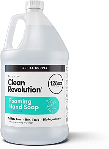 0810004551077 - CLEAN REVOLUTION FOAMING HAND SOAP REFILL SUPPLY CONTAINER. READY TO USE FORMULA. SPRING AIR FRAGRANCE, 128 FL. OZ | 4 PACK