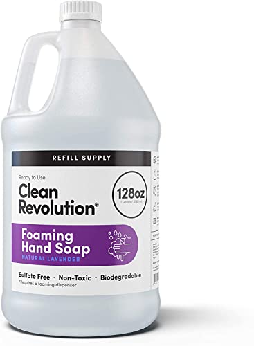 0810004551091 - CLEAN REVOLUTION FOAMING HAND SOAP REFILL SUPPLY CONTAINER. READY TO USE FORMULA. NATURAL LAVENDER FRAGRANCE, 128 FL. OZ | 4 PACK