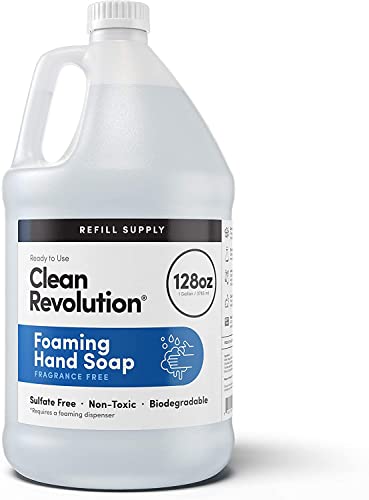 0810004551107 - CLEAN REVOLUTION FOAMING HAND SOAP REFILL SUPPLY CONTAINER. READY TO USE FORMULA. UNSCENTED AND FRAGRANCE FREE, 128 FL. OZ | 4 PACK