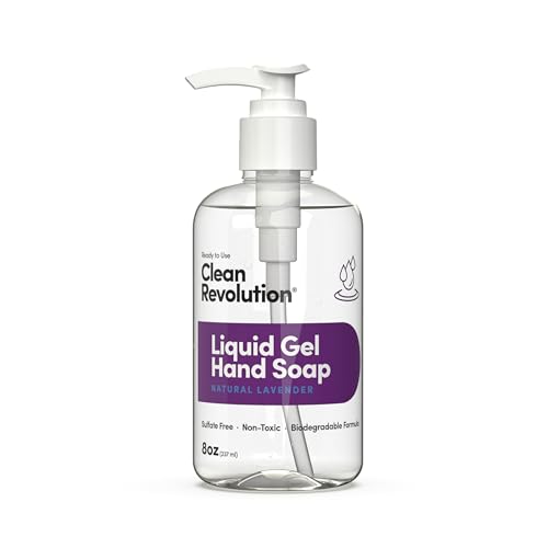 0810004551596 - CLEAN REVOLUTION LIQUID GEL HAND SOAP, SILKY RICH LIQUID, QUICK LATHER, FAST RINSING, CONTAINS REAL ESSENTIAL OILS (NATURAL LAVENDER) 8 FL OZ