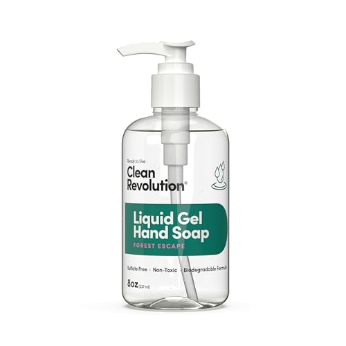0810004551602 - CLEAN REVOLUTION LIQUID GEL HAND SOAP, SILKY RICH LIQUID, QUICK LATHER, FAST RINSING, CONTAINS REAL ESSENTIAL OILS (FOREST ESCAPE) 8 FL OZ