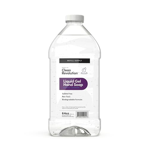 0810004551657 - CLEAN REVOLUTION LIQUID GEL HAND SOAP, SILKY RICH LIQUID, QUICK LATHER, FAST RINSING, CONTAINS REAL ESSENTIAL OILS (NATURAL LAVENDER) 64 FL OZ