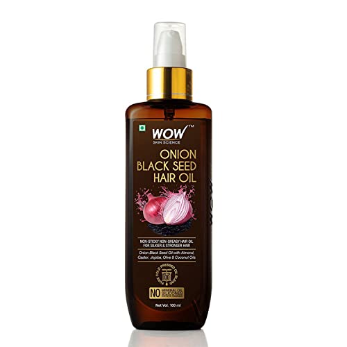 0810005282468 - WOW SKIN SCIENCE ONION BLACK SEED HAIR OIL FOR DRY DAMAGED HAIR & GROWTH - OIL HAIR CARE STRONG HAIR GROWTH OIL - HAIR TREATMENT FOR DRY DAMAGED HAIR WITH ALMOND, CASTOR, OLIVE, COCONUT & JOJOBA OIL (6.8 FL OZ (PACK OF 1)) (3.4 FL OZ (PACK OF 1))