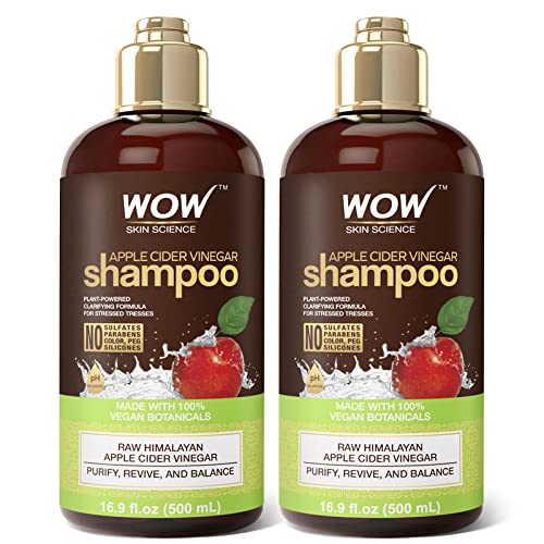 0810005283953 - WOW APPLE CIDER VINEGAR SHAMPOO - REDUCE DANDRUFF, FRIZZ, SPLIT ENDS, FOR HAIR LOSS - CLEAN SCALP & BOOST GLOSS, SHINE - PARABEN, SULFATE FREE - ALL HAIR TYPES, ADULTS & CHILDREN - 500 ML (16.9 FL OZ (PACK OF 2))