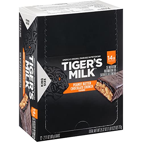 0810006230208 - TIGERS MILK KING SIZE PEANUT BUTTER CHOCOLATE CRUNCH FLAVORED PROTEIN BAR, 60 G (PACK OF 12)