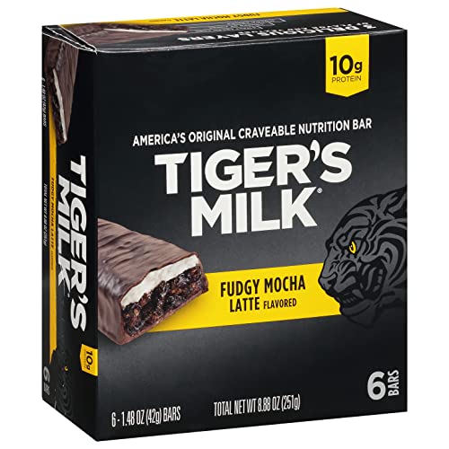 0810006230420 - TIGERS MILK FUDGY MOCHA LATTE FLAVORED PROTEIN BAR, 42 G (PACK OF 6)