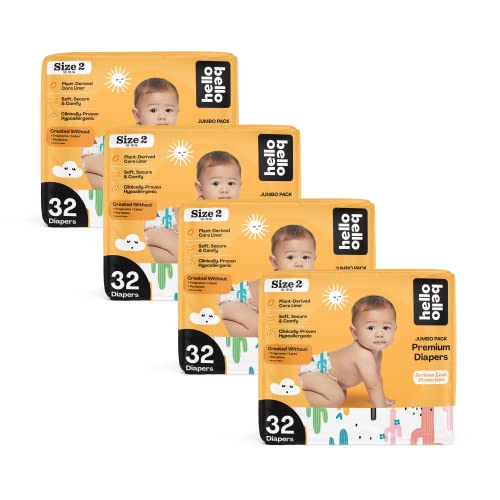 0810007181820 - HELLO BELLO BABY DIAPERS - SIZE 2 - CACTUS - 128 COUNT (4 PACKS OF 32)