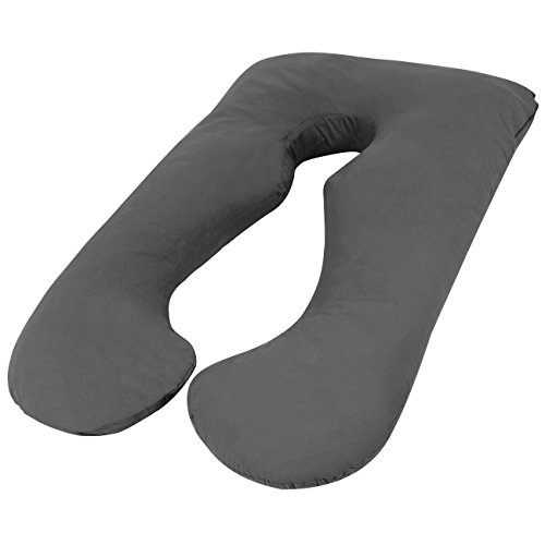 0810010024848 - BEST CHOICE PRODUCTS PREGNANCY PILLOW MATERNITY BELLY CONTOURED BODY U SHAPE EXTRA COMFORT CUDDLER - GREY