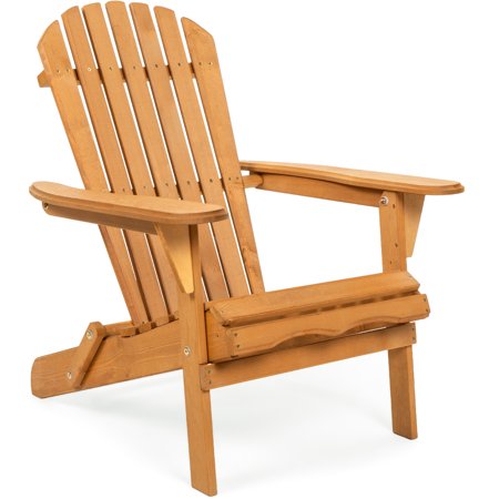 0810010025876 - BEST CHOICE PRODUCTS SKY2253 OUTDOOR PATIO LAWN DECK FOLDABLE ADIRONDACK WOOD CHAIR