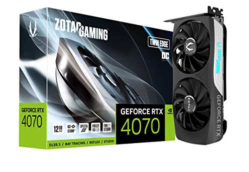 0810012083652 - ZOTAC GAMING GEFORCE RTX 4070 TWIN EDGE OC DLSS 3 12GB GDDR6X 192-BIT 21 GBPS PCIE 4.0 COMPACT GAMING GRAPHICS CARD, ICESTORM 2.0 ADVANCED COOLING, SPECTRA RGB LIGHTING, ZT-D40700H-10M