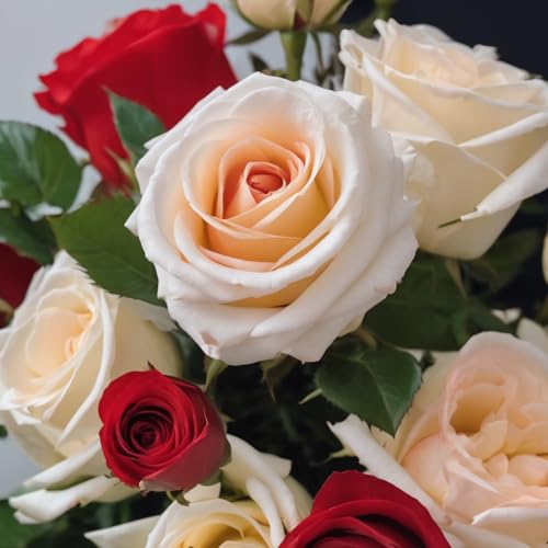 0810022323137 - KABLOOM PRIME NEXT DAY DELIVERY - HOLIDAY COLLECTION: 24 RED AND WHITE ROSE (FRESH FLOWERS FOR DELIVERY PRIME) GIFT FOR BIRTHDAY, ANNIVERSARY, GET WELL, THANK YOU, VALENTINE, MOTHER’S DAY FLOWERS