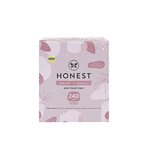 0810022914823 - THE BENEFIT WIPES | NOURISH + CLEANSE | ALMOND OIL + JOJOBA | SWEET ALMOND SCENT | 240CT, SWEET ALMOND, 240 COUNT