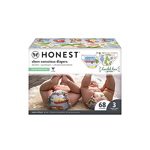0810022915981 - THE HONEST COMPANY CLUB BOX CLEAN CONSCIOUS DIAPERS SUMMER - GONE CAMPING + DESERT VIBES, SIZE 3, 68 COUNT