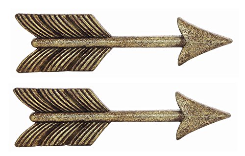 0810023023012 - CREATIVE CO-OP PEWTER ARROW MULTI-USE HANDLE, 4.5X2.5-INCHES, SET OF 2
