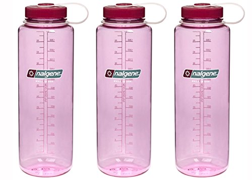 0810023026242 - NALGENE SILO 48OZ TRITAN COSMO W/RED TOP WIDE MOUTH BOTTLE, 3 PACK. 11.3 INCHES TALL BY 3.5 INCHES IN DIAMETER