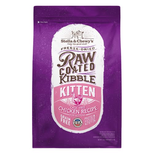 0810027373168 - STELLA & CHEWY’S RAW COATED PREMIUM KIBBLE CAT & KITTEN FOOD – GRAIN FREE, PROTEIN RICH MEALS – CAGE-FREE CHICKEN FOR KITTENS RECIPE – 5 POUND