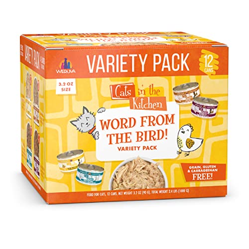 0810028244344 - WERUVA CATS IN THE KITCHEN, WORD FROM THE BIRD! VARIETY PACK, 3.2OZ CAN (PACK OF 12)
